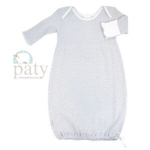 Paty Inc Grey Lap Shoulder Gown 3months